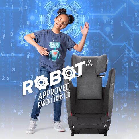 معزز Diono Monterey 6XT SafePlus عالي الظهر، ارتفاع وعرض قابلان للتعديل، مقاس نحيف، سهل التركيب، يناسب الأطفال بوزن 40-120 كجم. (بلاك جيت) in Kuwait