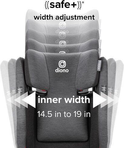 معزز Diono Monterey 6XT SafePlus عالي الظهر، ارتفاع وعرض قابلان للتعديل، مقاس نحيف، سهل التركيب، يناسب الأطفال بوزن 40-120 كجم. (بلاك جيت) in Kuwait