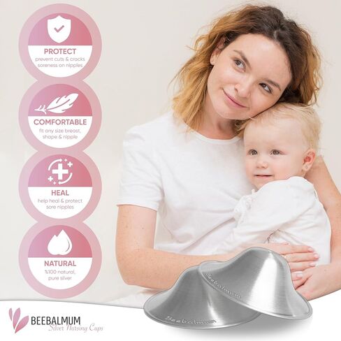أكواب الرضاعة الفضية الأصلية، أغطية الحلمات المعدنية الفضية للرضاعة الطبيعية، وسادات الرضاعة، واقيات غطاء الحلمة الفضية 925، لتهدئة وحماية الحلمات المتقرحة in Saudi Arabia