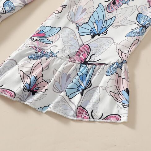 Little Girls Clothes 2 Piece Outfit Kids Long Sleeve T Shirt Pant Set Cute Fall Winter Outfits for Girl Age 4-8 in Saudi Arabia