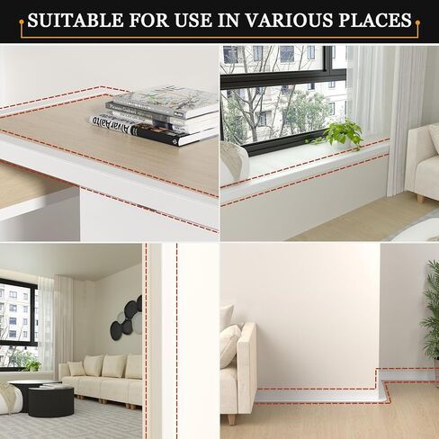 Wall Corner Protector Self-Adhesive Flexible – Durable Rubber, Furniture Edge Guard, Easy to Install, White, Prevents Wall Damage, Ideal for Home or Office Use in Kuwait
