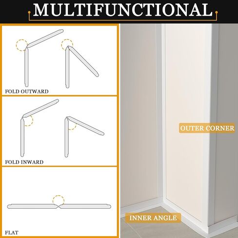 Wall Corner Protector Self-Adhesive Flexible – Durable Rubber, Furniture Edge Guard, Easy to Install, White, Prevents Wall Damage, Ideal for Home or Office Use in Kuwait