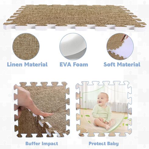 MABOZOO 12 Pcs Spliced Hearth Pad, 11.8"*11.8"*0.4" Wide Seat Edge Cushion Cuttable Fireplace Cushion Edge Protectors for Children Baby (Coffee) in Saudi Arabia