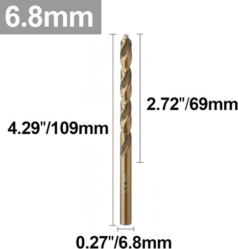 6.9mm Drilling Dia Straight Shank Metric Twist Drill Bit HSS Cobalt Pack of 3 in Kuwait
