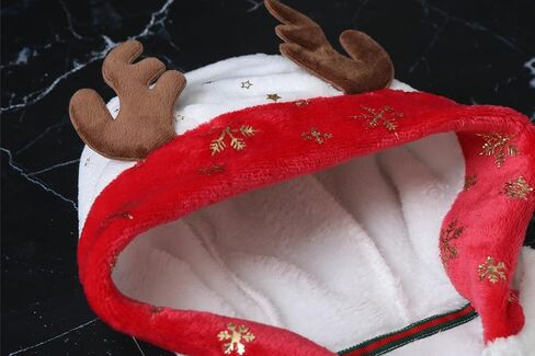 Baby Christmas Long Sleeve Fleece Jumpsuit Warm Hooded Fleece Footed Pajamas Romper Kids One-Piece Santa Xmas in Saudi Arabia