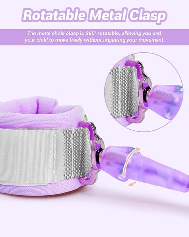 Dr.meter Toddler Leash, 2 Pack Safety Anti Lost Wrist Link with Key Lock, Reflective Child Walking Harness, 8.2ft Blue + 4.92ft Orange Kids Leash for Supermarket Mall Airport Amusement Park Zoo Travel in Kuwait