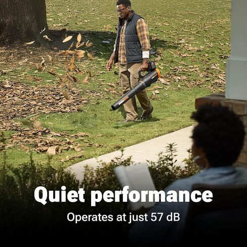 Worx 20V Cordless Leaf Blower WG545.1, Up to 120 MPH Air Speed, Long Nozzle Design for Narrow Spaces, Ideal for Indoor and Outdoor Cleaning, 9X Cleaning Attachments, Battery and Charger Included in Saudi Arabia