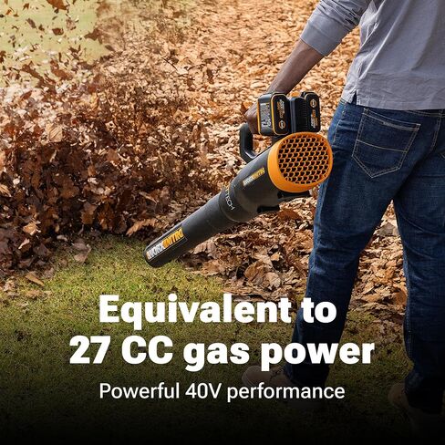 Worx 20V Cordless Leaf Blower WG545.1, Up to 120 MPH Air Speed, Long Nozzle Design for Narrow Spaces, Ideal for Indoor and Outdoor Cleaning, 9X Cleaning Attachments, Battery and Charger Included in Saudi Arabia