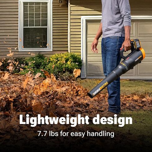 Worx 20V Cordless Leaf Blower WG545.1, Up to 120 MPH Air Speed, Long Nozzle Design for Narrow Spaces, Ideal for Indoor and Outdoor Cleaning, 9X Cleaning Attachments, Battery and Charger Included in Saudi Arabia