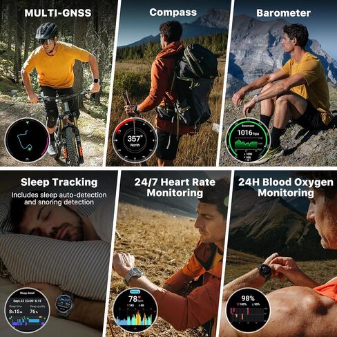 ساعة Ticwatch Atlas الذكية للرجال Android Wear OS ساعة ذكية خارجية 90 ساعة بطارية 110+ أوضاع للتمرين خريطة الحرارة كشف السقوط متتبع اللياقة البدنية الصحية 5ATM GPS بوصلة Android متوافق فقط in Saudi Arabia