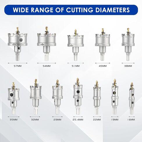 Sollar 14 PCS Hole Saw Set for Hard Metal with Titanium-Plated Pilot Drill bit for Metal Steel (Plastic Box 14pcs) in Saudi Arabia