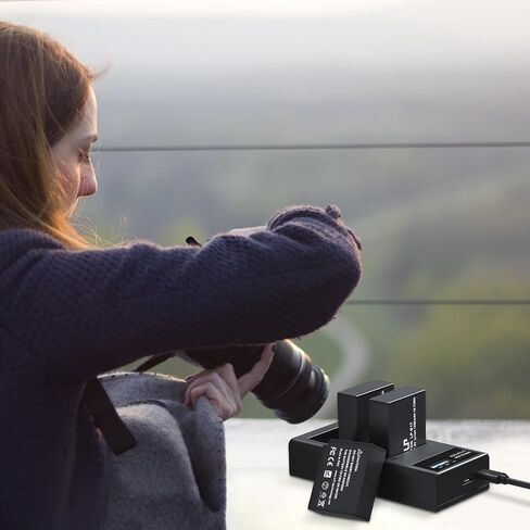 شاحن بطارية LP LP-E17، شاشة LCD وشاحن USB-C مزدوج الفتحة متوافق مع كاميرات Canon EOS Rebel T7i، T6i، T6s، SL3، SL2، 77D، 9000D، 8000D، 800D، 760D، 750D، 200D، M6، M5، M3، Kiss X8i DSLR in Saudi Arabia