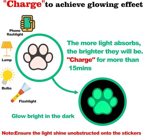 Dog Paw Print Stickers Glow in The Dark Wall Decals Pup Dog Room Decor Stickers Vinyl Dog Paw Bone Wall Decals Removable Animal Footprint Decal for Kids Boys Girls Bedroom Nursery Floor Ceiling Decor in Saudi Arabia