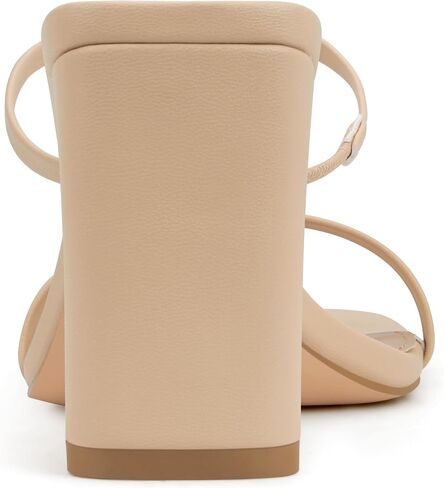 Carcuume Women's Square Toe Two Strap Open Toe Block Heels Sandals Slip On Shoes in Saudi Arabia
