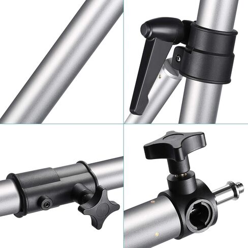 Neewer Wall Mounting Triangle Boom Arm for Photography Strobe Light, Monolight, Softbox, Umbrella, Reflector and Ring Light, Support 180 Degree Rotation, Max Length 4 Feet/125cm (Silver) in Saudi Arabia