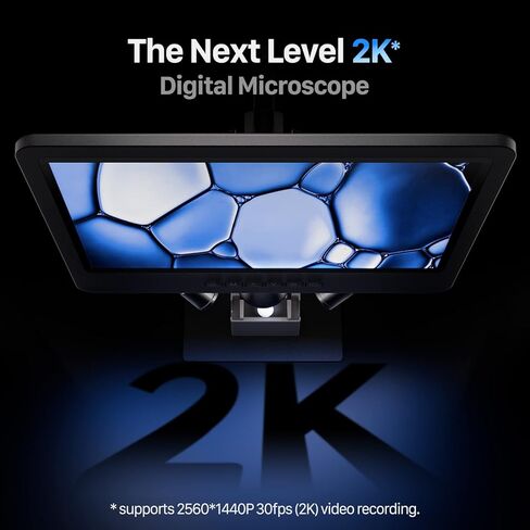 TOMLOV DM602 مجهر رقمي HDMI مع 3 عدسات 2000X، مجهر لحام 10.1 بوصة لإصلاح الإلكترونيات، مجهر كامل للعملات المعدنية، مجهر فيديو 2K للبالغين، مجهر بيولوجي، 64 جيجابايت in Kuwait