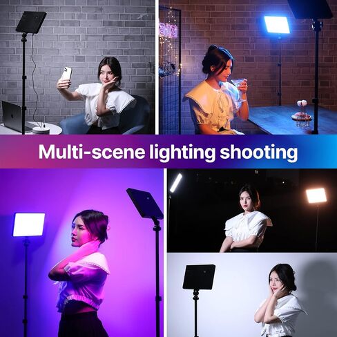 ULANZI VL49 Pro RGB Video Light, Mini Rechargeable LED Camera 360° Full Color Portable,2500-9000K Dimmable LED Panel Lamp w LCD Display,Photography Lighting Support Magnetic Attraction in Kuwait
