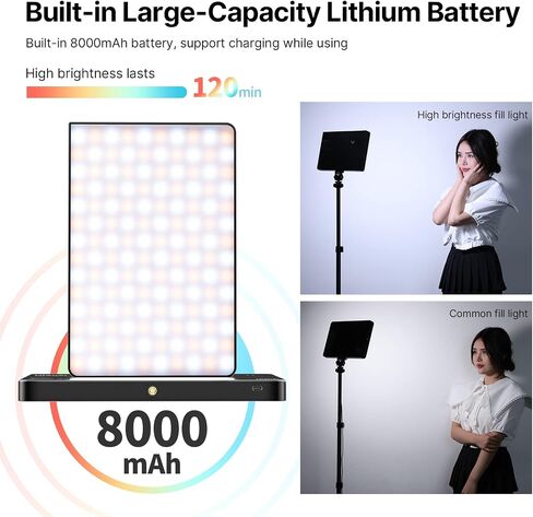 ULANZI VL49 Pro RGB Video Light, Mini Rechargeable LED Camera 360° Full Color Portable,2500-9000K Dimmable LED Panel Lamp w LCD Display,Photography Lighting Support Magnetic Attraction in Kuwait