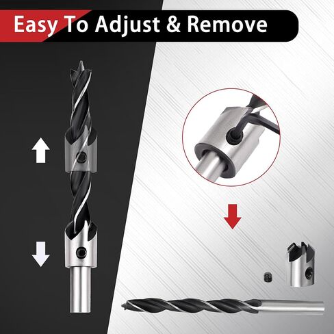 Countersink Drill Bits Set, 7-Pack High Carbon Steel Countersink Drill Bits for Wood, Woodworking Carpentry Reamer with 1 Free Hex Key Wrench in Saudi Arabia