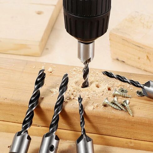 Countersink Drill Bits Set, 7-Pack High Carbon Steel Countersink Drill Bits for Wood, Woodworking Carpentry Reamer with 1 Free Hex Key Wrench in Saudi Arabia