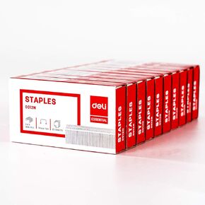 Deli 5,000 Staples, Fits Deli 60 Sheet Capacity Stapler, 3/8" Leg Length Staples of 70 Sheet Capacity, 23/10, Jam Free Sharp Chisel Point Design, 10 Boxes of 500 Staples