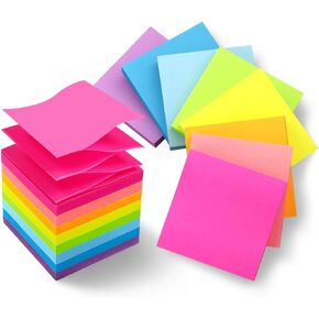 16 Pads Pop Up Sticky Notes 3x3 Refills Bright Colors Self-Stick Notes Pads Super Adhesive Sticky Notes Great Value Pack