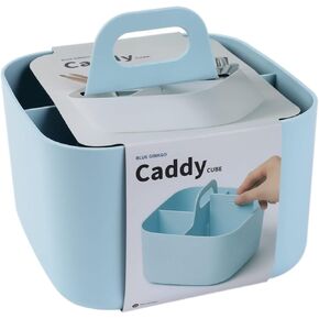 BLUE GINKGO Stackable Organizer Caddy – Korean-Made Portable Tote for Bathroom, Office, Crafts, or School Supplies (Long Rectangle, Pink)