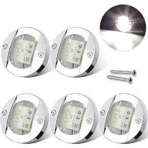 5Pcs Blue DC 12V 3 Inch Round Marine Boat Interior Lights Transom Mount Led Stern Anchor Lights LED Night Fishing Lights IP67 Waterproof Deck LED Courtesy Light
