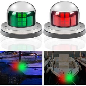 LED Boat Navigation Lights,Waterproof Boat Bow Stern Lights Boat Lights Red And Green Marine Navigation Light Port And Starboard Signal Light Suitable for Pontoons Fishing Boats Yachts Bass Boat