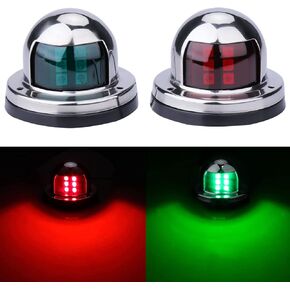 Boat Navigation Lights, Stainless Steel Led Bow Light for Pontoon and Small Boat (One Pair,Sliver)