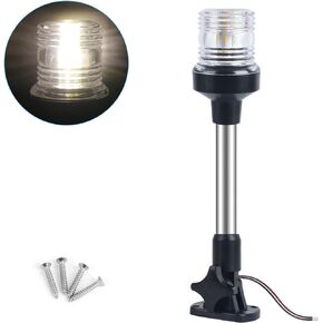 Boat Navigation Light 9 Inches,Navigation Lights for Boats LED,Fold Down Boat Stern Light Anchor Light Marine Navigation Lights 3NM Visibility Suitable for Pontoons,Fishing Boats,Yachts