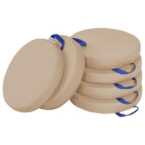 ECR4Kids SoftZone Floor Cushions, Round, Flexible Seating, Powder Blue, 6-Piece