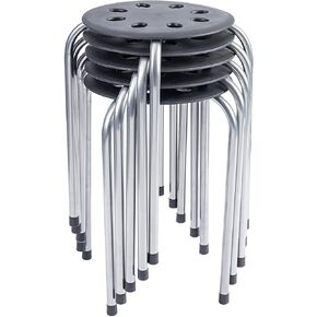 Pearington Plastic Classroom Furniture Stools for Kids, Multipurpose Stool Chairs, Flexible Seating, Stacking Stools, Stainless Steel Legs - Set of 5, Multi-Color in Kuwait