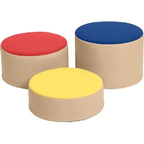 ECR4Kids SoftZone مجموعة البراز الملونة، مقاعد مرنة، متنوعة، 3 قطع in Kuwait