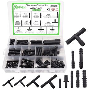 مجموعة متنوعة من موصلات الفراغ من النايلون الأسود، مجموعة متنوعة من موصلات أنابيب الفراغ الأوتوماتيكية من النايلون الأسود، 12 مقاسًا، لخراطيم السيارات P-O-058 in Kuwait