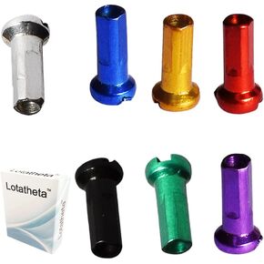 Lotatheta Wheel Spoke Nipple 77 pcs Mountain Bike Spoke Cap Spoke Nipples End Tips Road Bicycles 14G Alloy Decoration 11 Pcs in 7 Colors