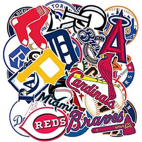 Baseball Team Fans Logo Stickers Major League Baseball All 30 Teams Collection Waterproof Vinyl Sticker Include Twins and Brewers for Hydro Flasks Laptops Water Bottle Skateboard 30 Pack