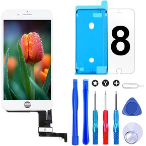 Brinonac Screen Replacement for iPhone 8/SE 2020 4.7 inch LCD Digitizer Touch Screen LCD Replacement Screen Frame Assembly Full Set with Tools and Screen Protector (White)