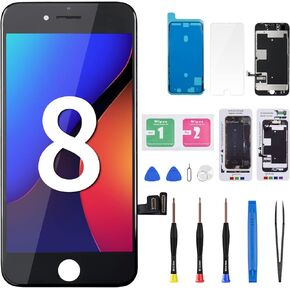 for iPhone 8 Screen Replacement Black LCD Display for iPhone SE 2020 3D Touch 4.7" Digitizer Full Assembly Repair Tools Waterproof Adhesive Sticker Fix Kit A1863 A1905 A1906 A2275 A2298 A2296