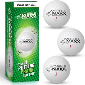 Laughing Smith 3-Pack Prank Golf Balls - Wobble MAXX Unputtable Golf Balls with Realistic Design, Look, and Feel - Funny Golf Ball for Good Pranks - Hilarious Golf Gifts for Men