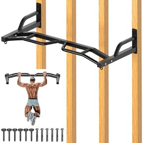 Kipika 48" Wall Mounted Multifunction Cable Pulley System Gym, 48" Wall Mounted Pull Up Bar, Cable Machine LAT Pulldown Attachments, DIY Home Gym Pulley Cable Machine Attachment System, Punching Bag Hanger