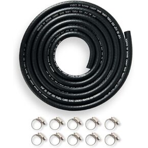 YAMAKATO 1/4 Inch ID Fuel Line Hose Reinforced 6 Feet w/ 10 Clamps NBR SAE 30R7 for Tecumseh 30705 Briggs 791745