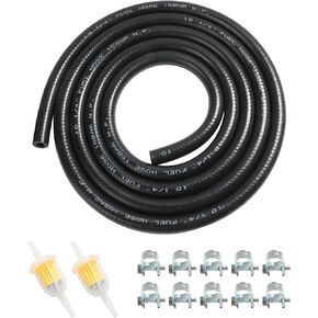 6 Feet Fuel Line Hose for Small Engines,1/4" 5/16" Inch ID Fuel Line Kits with Gas Inline Fuel Filtersfor Mower, Tractor, Dirt Bike,Small Engines and Generators (8mm)