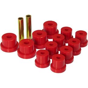 Prothane 7-1011 Red Rear Multi Leaf Spring Eye and Shackle Bushing Kit
