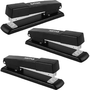 Stapler – Staplers for Desk, Black Stapler Heavy Duty 3 Pack, Staplers 25 Sheet Capacity for Office and Home