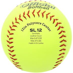Skyline SL-12 Softballs 6 Pack -12 Inch Softball Official Size and Weight Softball Game, Training Ball for Games, Batting, Fielding, Pitching Softball, Practice Softballs.