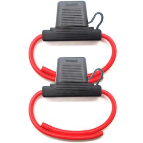 Waterproof Inline Fuse Holder 2 Pack for Maxi Fuse Up to 100A DC, 8 Gauge AWG Wire UL 1015, Super Heavy Duty, 15.8 Inches Long