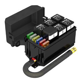 Joinfworld 12V Fuse and Relay Box Holds 6 Slots Universal Waterproof Relay Box with Pre-Wired, ATC/ATO Blade Fuses and 40A Relay for Automotive Car Truck Marine Boat