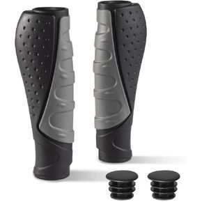 PRUNUS No-Slip Soft Rubber Bike Handlebar Grips Universal for Bicyble, MTB, BMX Mountain Bike, E-Bike, Scooter, Beach Cruiser, City Commuter Bikes, Universal Size Bike Grips for Adult, Bike Grips