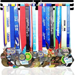 Lapetale Fashion Medal Hanger Display Black,Medal Holder Hanger Display Rack Frame for Sports Medals Use Sports Award,Medal Hanger Holder,Race Medal Display Holder,Running medal hangers